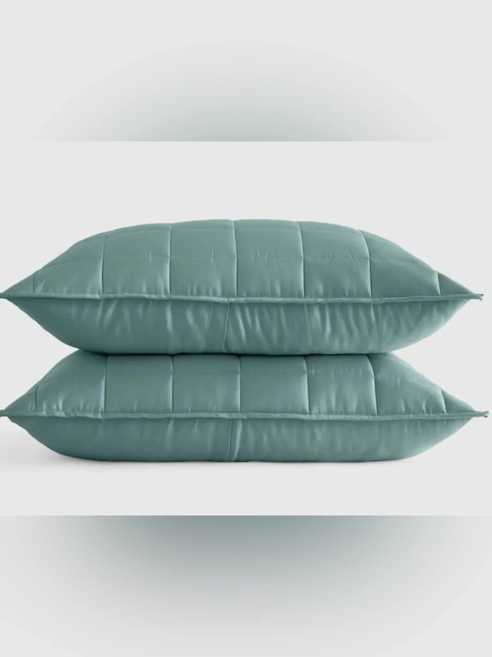 NWOT Quince Bamboo Box Quilted Sham Set, King (Ocean)